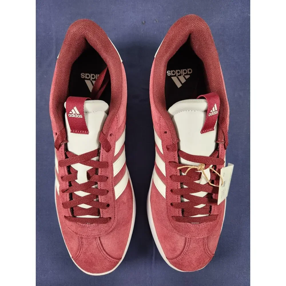 adidas VL Court 3.0 IF4457 Men's 10.5 Shadow Red White Suede NIB